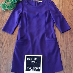 ELIZA J Purple classic tailored career dress
